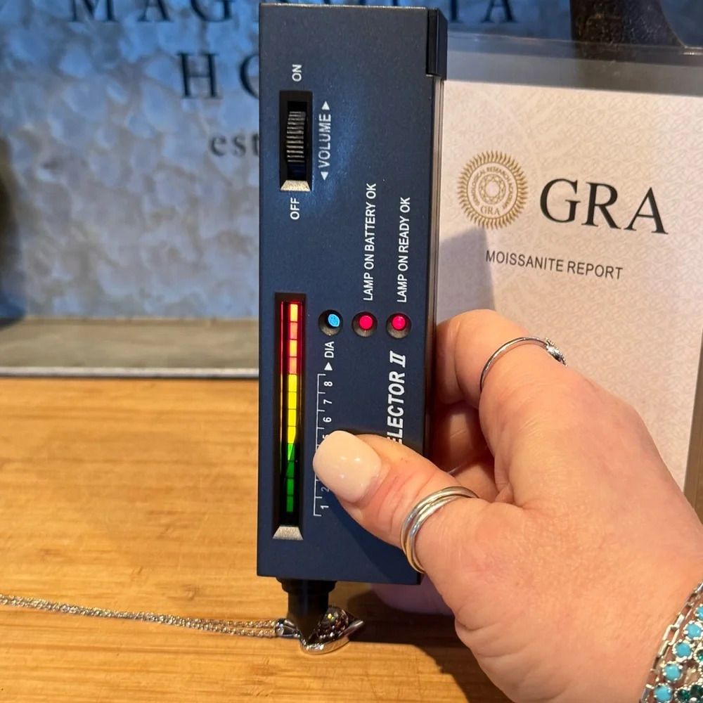 Over 1 ctw Moissanite heart rose two tone necklace - Picture 4 of 9